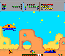 Fantasy Zone (TurboGrafx-16) screenshot: Enemy target dead