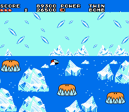 Fantasy Zone II (NES) screenshot: Hiyarika Area 3