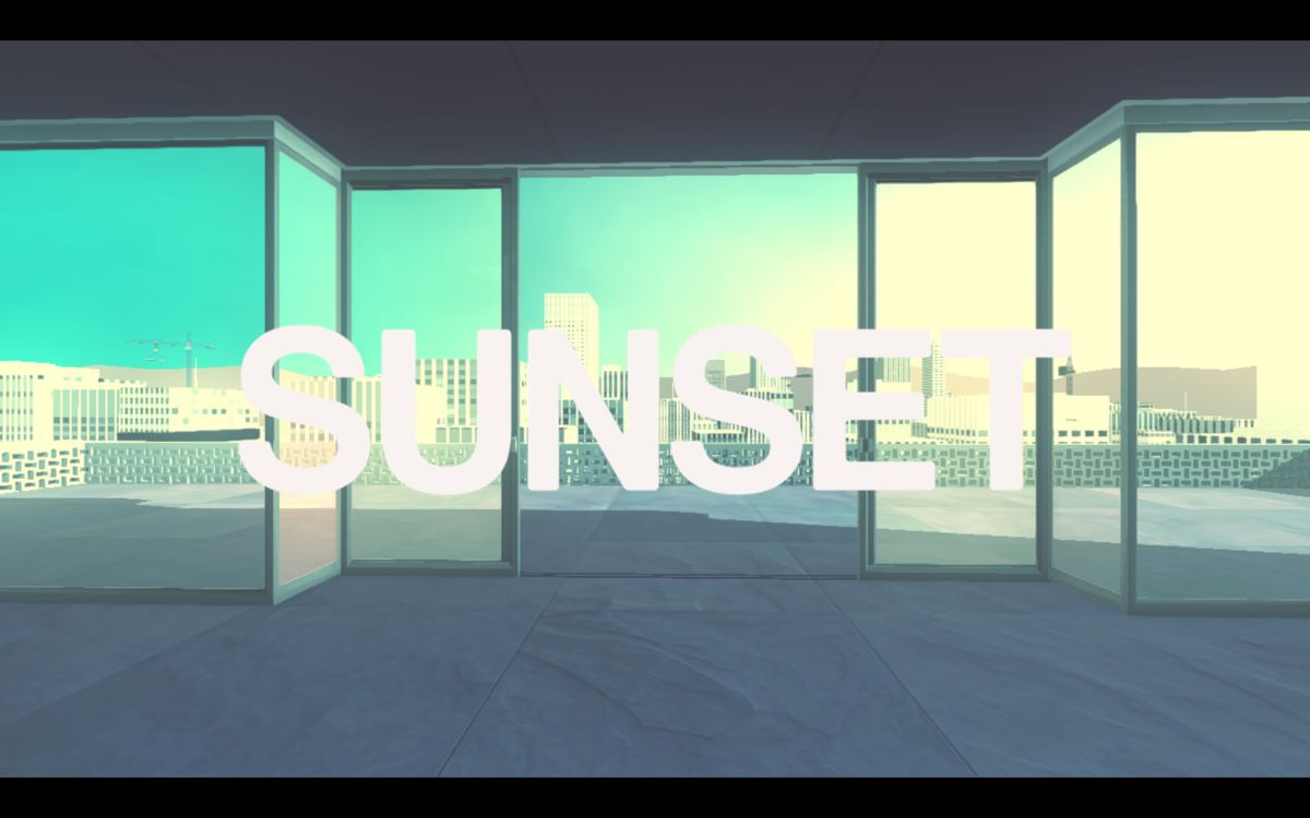 Sunset (Windows) screenshot: The title screen when approaching the window for the first time.
