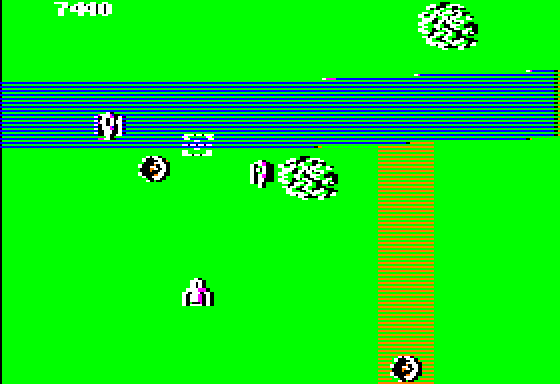 Xevious (Apple II) screenshot: Incoming enemies!