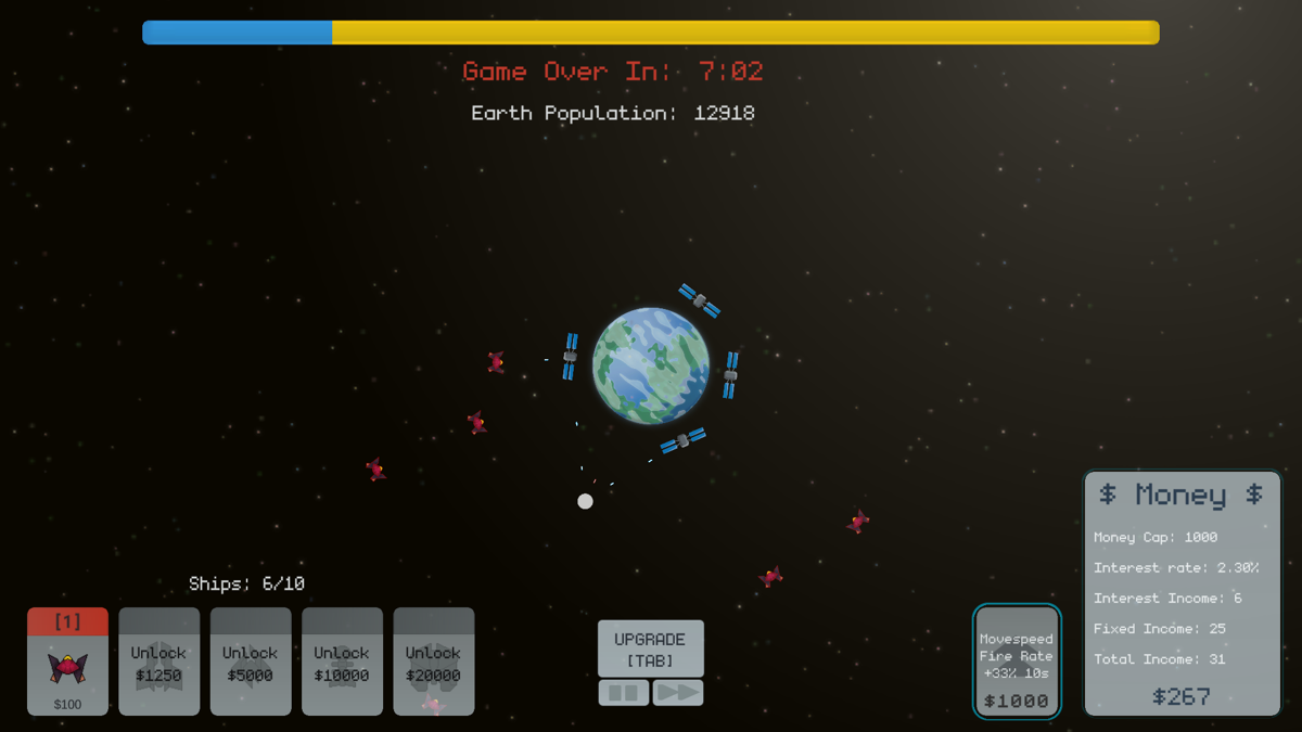 Destroy the Earth (Browser) screenshot: Early attack