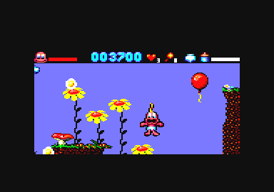 Baby Jo in: "Going Home" (Amstrad CPC) screenshot: You need to use the balloon.