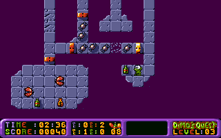 Dimo's Quest (DOS) screenshot: You always have to be careful for not falling down...