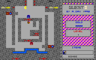 Quest II (DOS) screenshot: Selecting an item