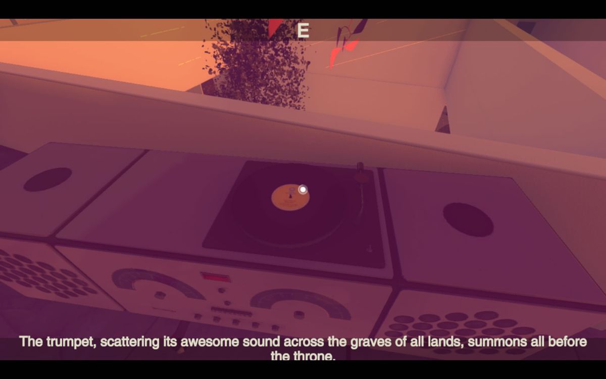 Sunset (Windows) screenshot: Put on a vinyl disc and you can listen to some music.