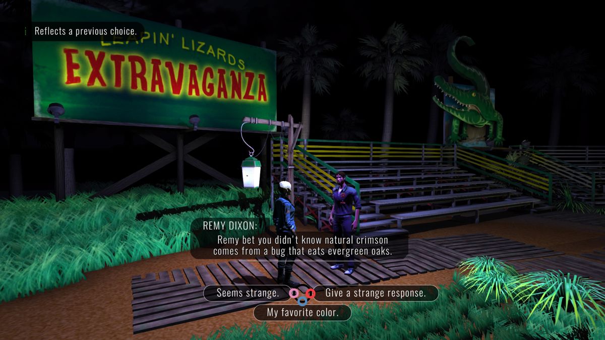 Knee Deep (PlayStation 4) screenshot: Checking on the good ol' gator