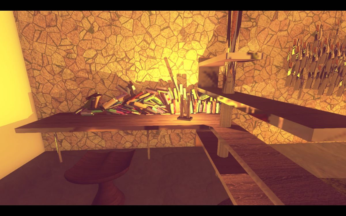 Sunset (Windows) screenshot: The books are a mess, you can choose to arrange them by colour.