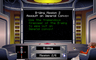 Star Wars: X-Wing - B-Wing (DOS) screenshot: Mission briefing