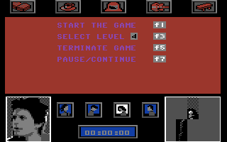 Back to the Future (Commodore 64) screenshot: Main menu