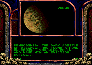 Doom Troopers: Mutant Chronicles (Genesis) screenshot: Mission explanation