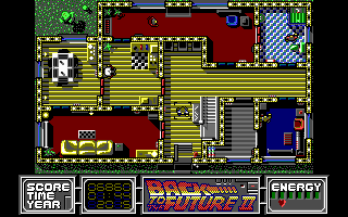 Back to the Future Part II (DOS) screenshot: Level 2: Rescue Jennifer by opening and closing the doors.