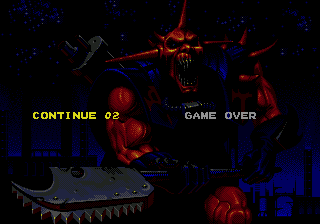 Doom Troopers: Mutant Chronicles (Genesis) screenshot: Continue screen