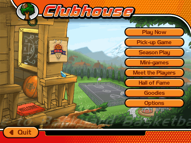 Backyard Basketball 2004 (Windows) screenshot: Clubhouse/Main Menu