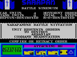 Tank Attack (ZX Spectrum) screenshot: Battle situation