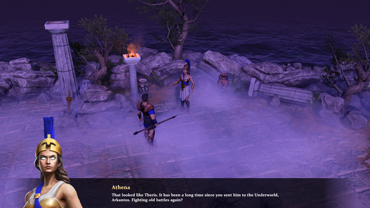 Age of Mythology: Retold (Windows) screenshot: Athena visiting Arkantos in his dreams