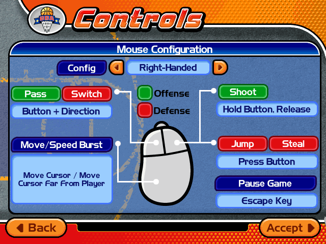 Backyard Basketball 2004 (Windows) screenshot: Controls option