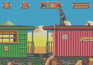 Back to the Future Part III (Genesis) screenshot: On the train!