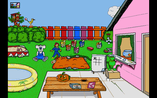 The Backyard (DOS) screenshot: Main Game Screen