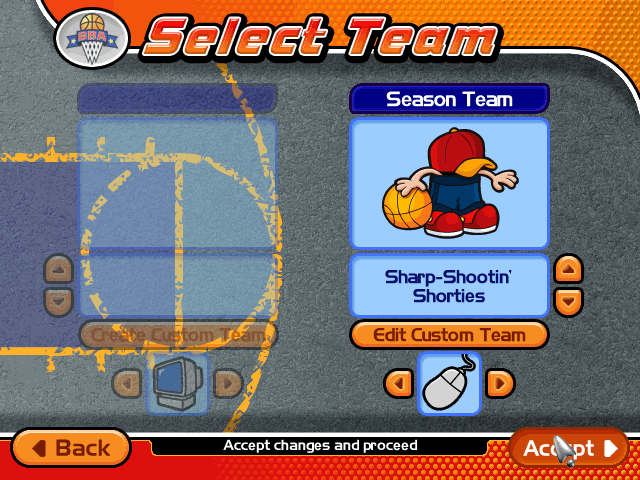 Backyard Basketball 2004 (Windows) screenshot: Selecting your team