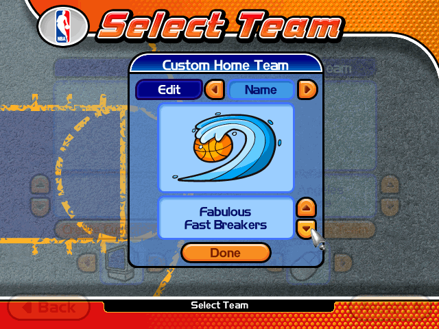 Backyard Basketball 2004 (Windows) screenshot: Creating a custom team
