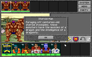 Superhero League of Hoboken (DOS) screenshot: Monster Description