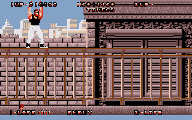 Bad Dudes (Amiga) screenshot: "YEAH!"