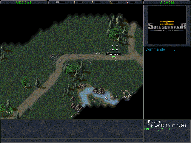 Command & Conquer: Sole Survivor (Windows) screenshot: This is completely off-balance C&C game, so commando can be quite ineffective as a unit, even against enemy infantry.