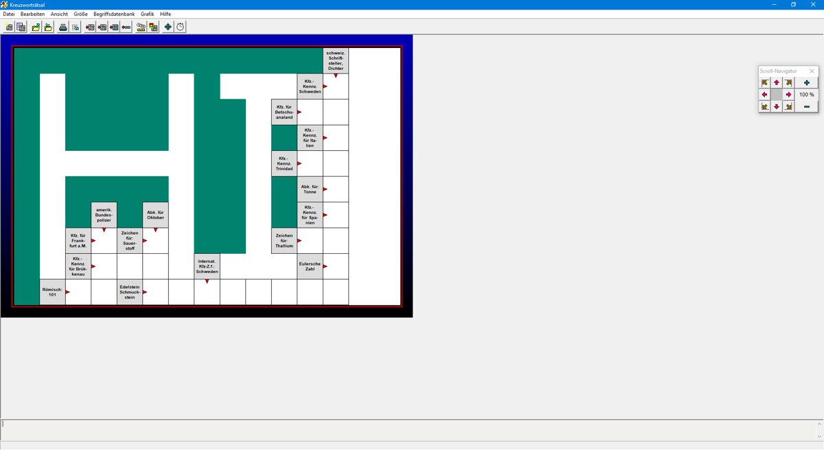 Kreuzwort Deluxe: Der Kreuzworträtsel-Generator (Windows) screenshot: The resulting crossword