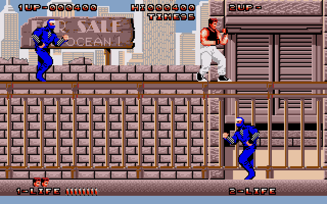 Bad Dudes (Amiga) screenshot: Stage 1