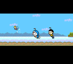 Doraemon: Nobita to Yōsei no Kuni (SNES) screenshot: The heroes come to rescue!