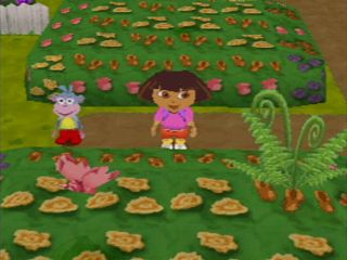 Dora the Explorer: Barnyard Buddies (PlayStation) screenshot: Butterfly Garden