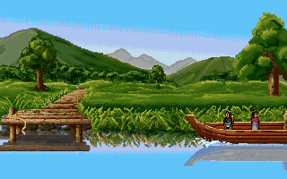 Xuan Yuan Sword 2 (DOS) screenshot: The cut scenes are really nicely done
