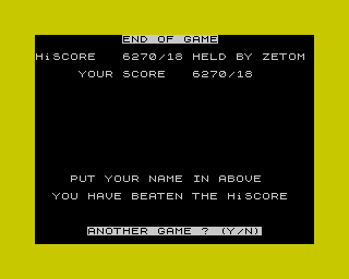 Alien Swarm (ZX Spectrum) screenshot: Hi-score.