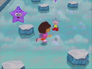 Dora the Explorer: Barnyard Buddies (PlayStation) screenshot: Ice Skating