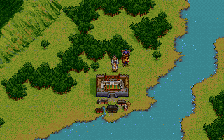 Xuan-Yuan Sword: Dance of the Maple Leaves (DOS) screenshot: World map, near a town