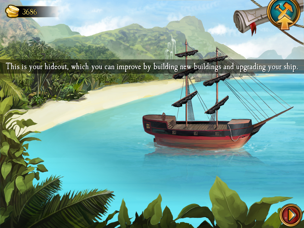 Seven Seas Solitaire (Windows) screenshot: Introducing your hideout