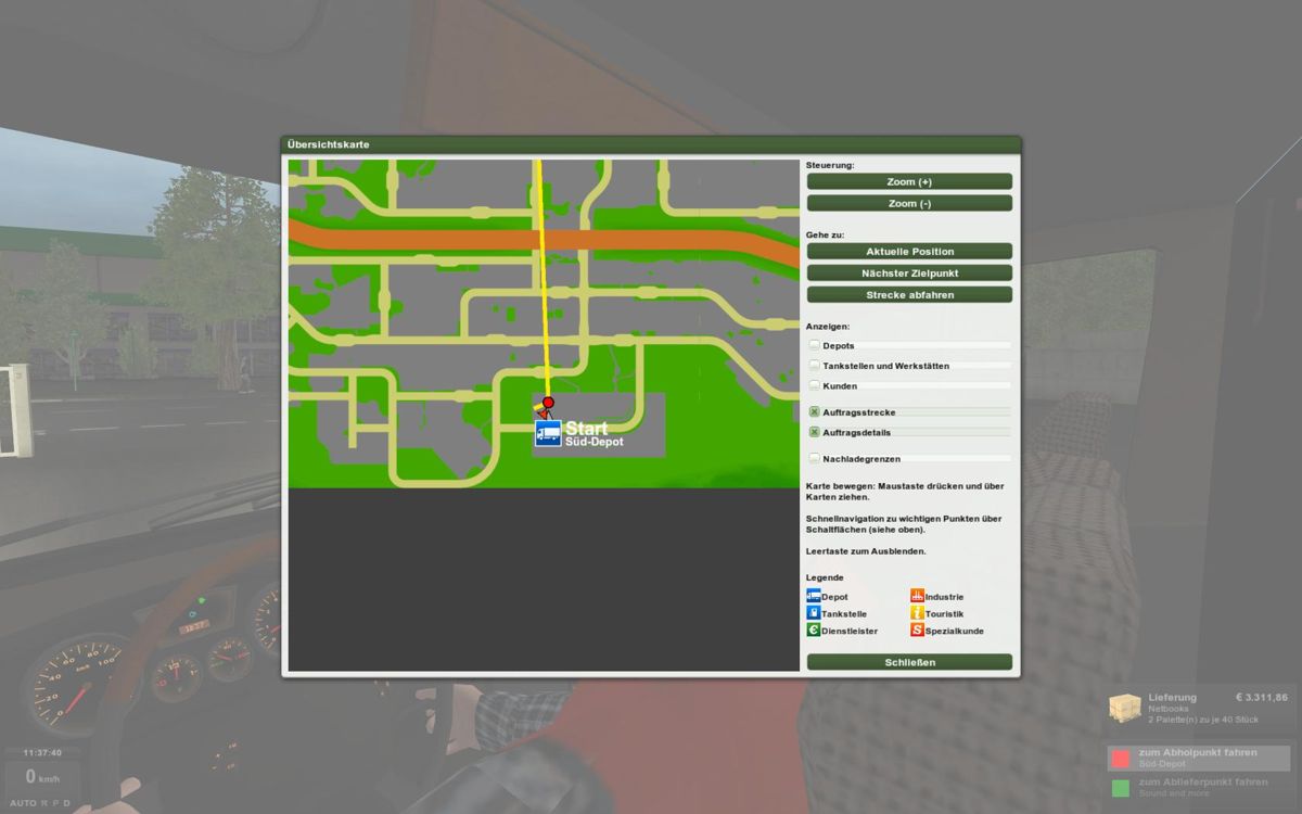 Delivery Truck Simulator (Windows) screenshot: Map