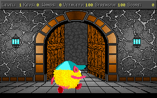 Freakin' Funky Fuzzballs (DOS) screenshot: Entering the first world, ANCIENT TIMES...