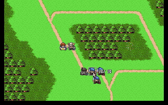 Farland Story (PC-98) screenshot: Confrontation!
