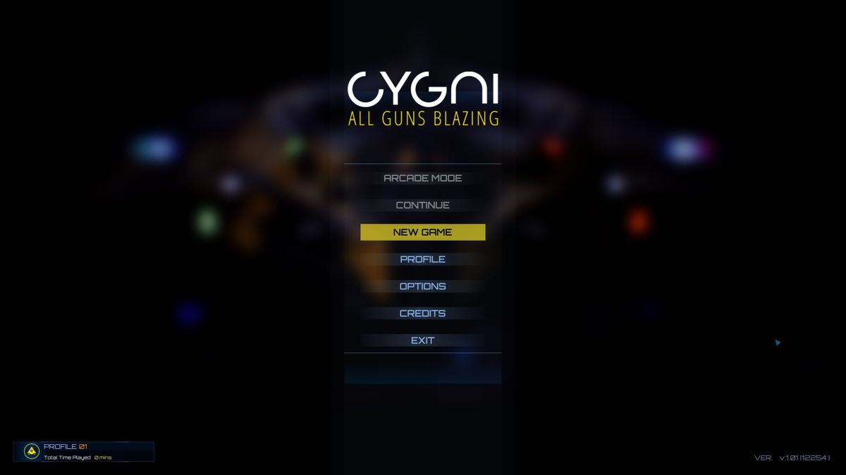 Cygni: All Guns Blazing (Windows) screenshot: Main menu