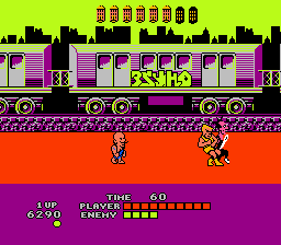 Bad Street Brawler (NES) screenshot: Abandoned train