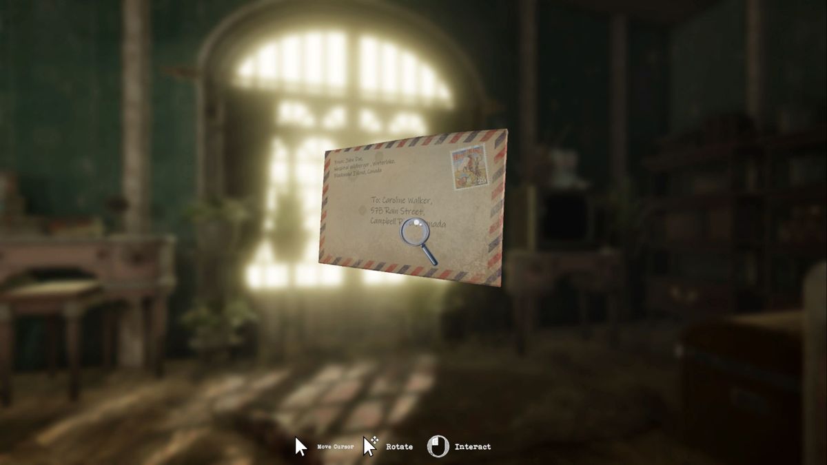 Tormented Souls (Windows) screenshot: Demo Game: This is the letter that starts the story. As with all objects I came across it can be rotated using the mouse - there is often information on the back of things or even inside so objects must be checked for interactive hot spots.