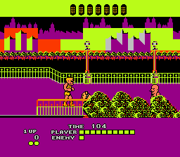 Bad Street Brawler (NES) screenshot: First stage