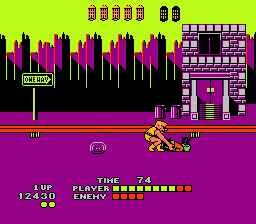 Bad Street Brawler (NES) screenshot: This is what we do to policemen in my country