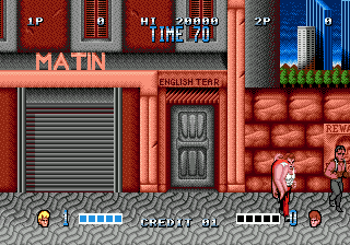 Screenshot of Double Dragon (Arcade, 1987) - MobyGames