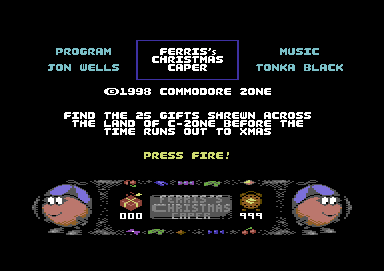 Ferris's Christmas Caper (Commodore 64) screenshot: Title