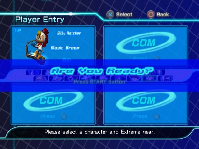 Sonic Riders: Zero Gravity (PlayStation 2) screenshot: Getting Ready and then Start Game!
