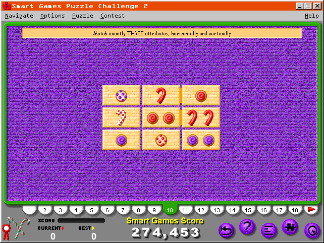 Smart Games Puzzle Challenge 2 (Windows 3.x) screenshot: Brain Candy