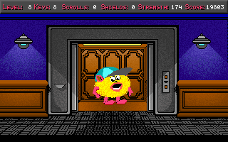 Freakin' Funky Fuzzballs (DOS) screenshot: Entering the third world, MODERN DAY...