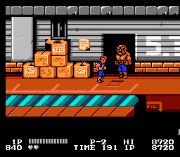 Double Dragon (NES) screenshot: Abobo, the Giant Appears!